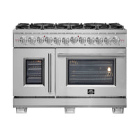 Forno - FFSGS6387-48, Capriasca 48" 6.58 cu. ft. Dual Fuel Range with French Door and 8 Sealed Burners