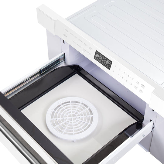 Forno Capoliveri Espresso 30-Inch 1.2 Cu.ft Microwave Drawer in White with Stainless Steel Handle (FMWDR3000-30WHT) - ShopHubDepot