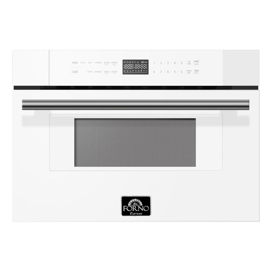 Forno Capoliveri Espresso 30-Inch 1.2 Cu.ft Microwave Drawer in White with Stainless Steel Handle (FMWDR3000-30WHT) - ShopHubDepot
