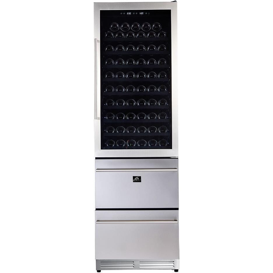 Forno Appliance Package - 30 Inch Gas Range, Range Hood, Refrigerator, Microwave Drawer, Dishwasher, Wine Cooler, AP-FFSGS6275-30-W-9