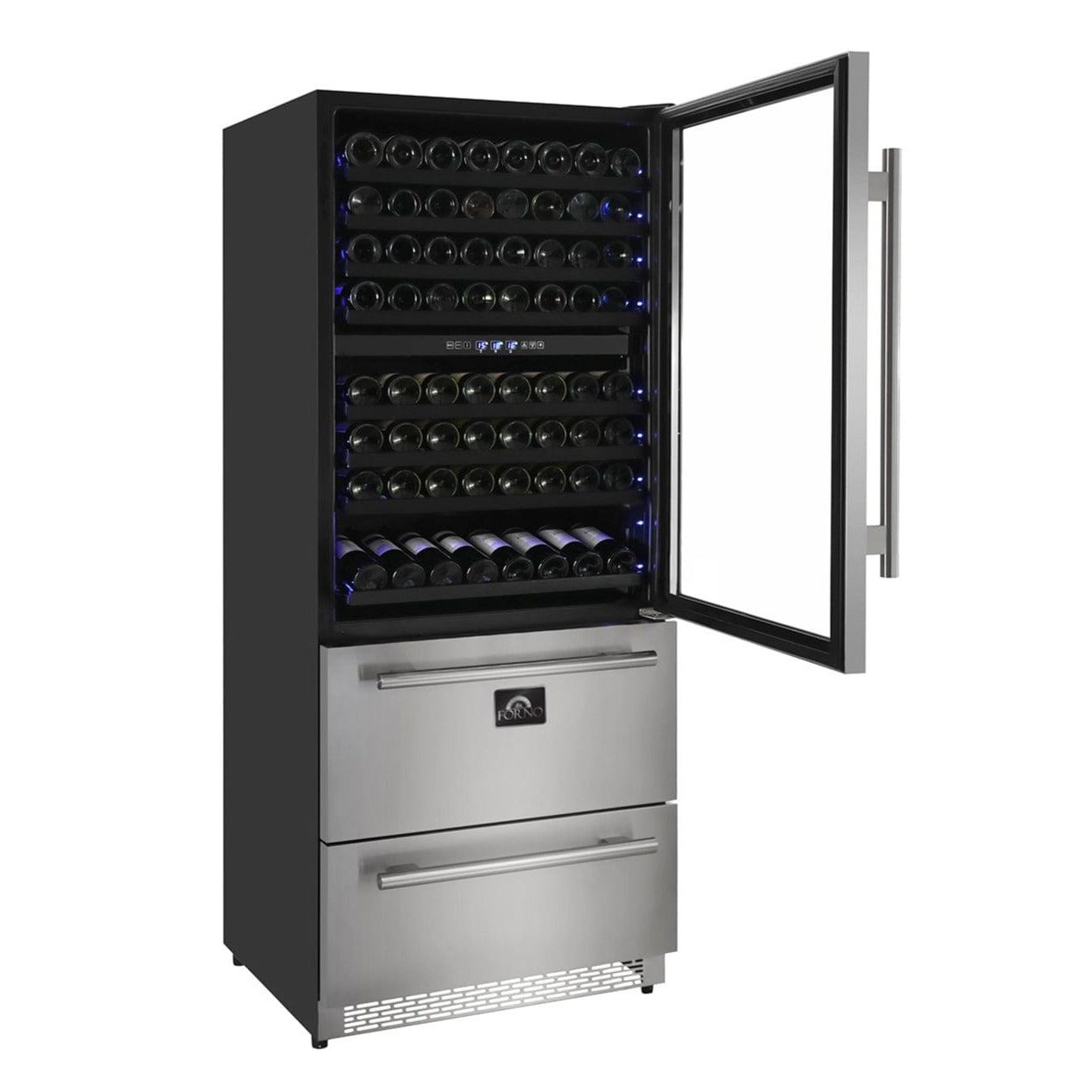 Forno 30 in. 144 Bottle & 200 Can Triple Zone Wine Cooler, FWCDR6661-30S - ShopHubDepot