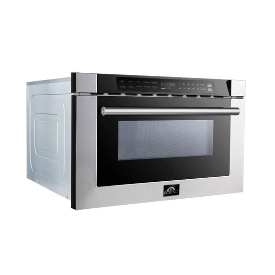 Forno Appliance Package - 36 Inch Dual Fuel Range, Wall Mount Range Hood, Refrigerator, Microwave Drawer, Dishwasher, AP-FFSGS6156-36-8 - ShopHubDepot