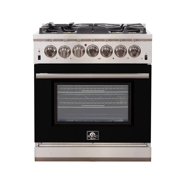 Forno 30 Inch Professional Freestanding Gas Range in Black, FFSGS6260-30BLK - ShopHubDepot