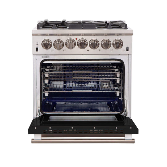 Forno 30 Inch Professional Freestanding Gas Range in Black, FFSGS6260-30BLK - ShopHubDepot