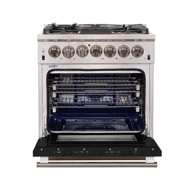 Forno 30 Inch Professional Freestanding Gas Range in Black, FFSGS6260-30BLK - ShopHubDepot