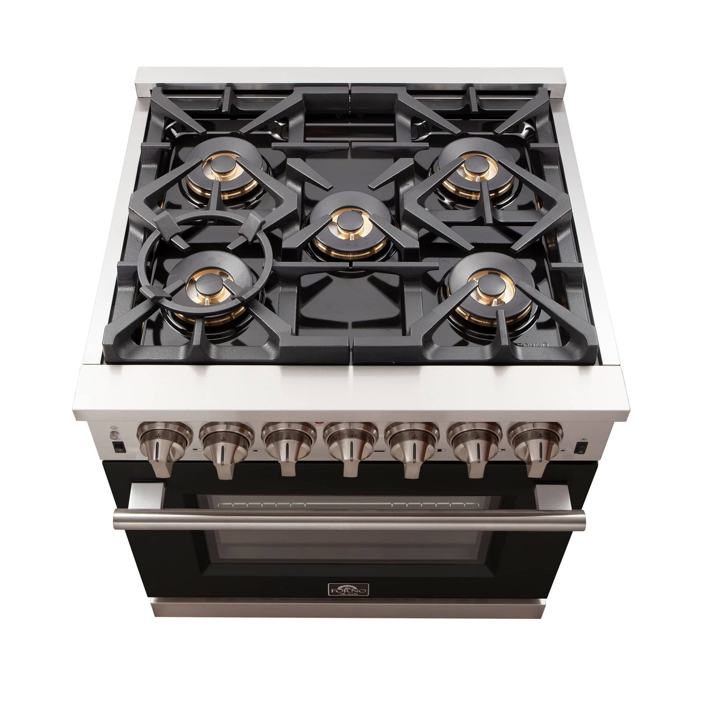 Forno 30 Inch Professional Freestanding Gas Range in Black, FFSGS6260-30BLK