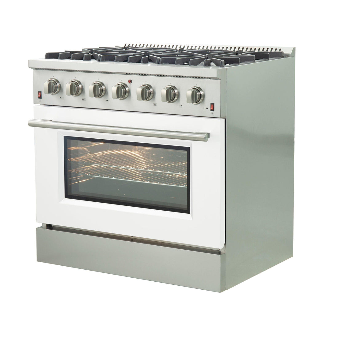 Forno 36 Inch Galiano Professional Freestanding Gas Range in White, FFSGS6244-36WHT - ShopHubDepot