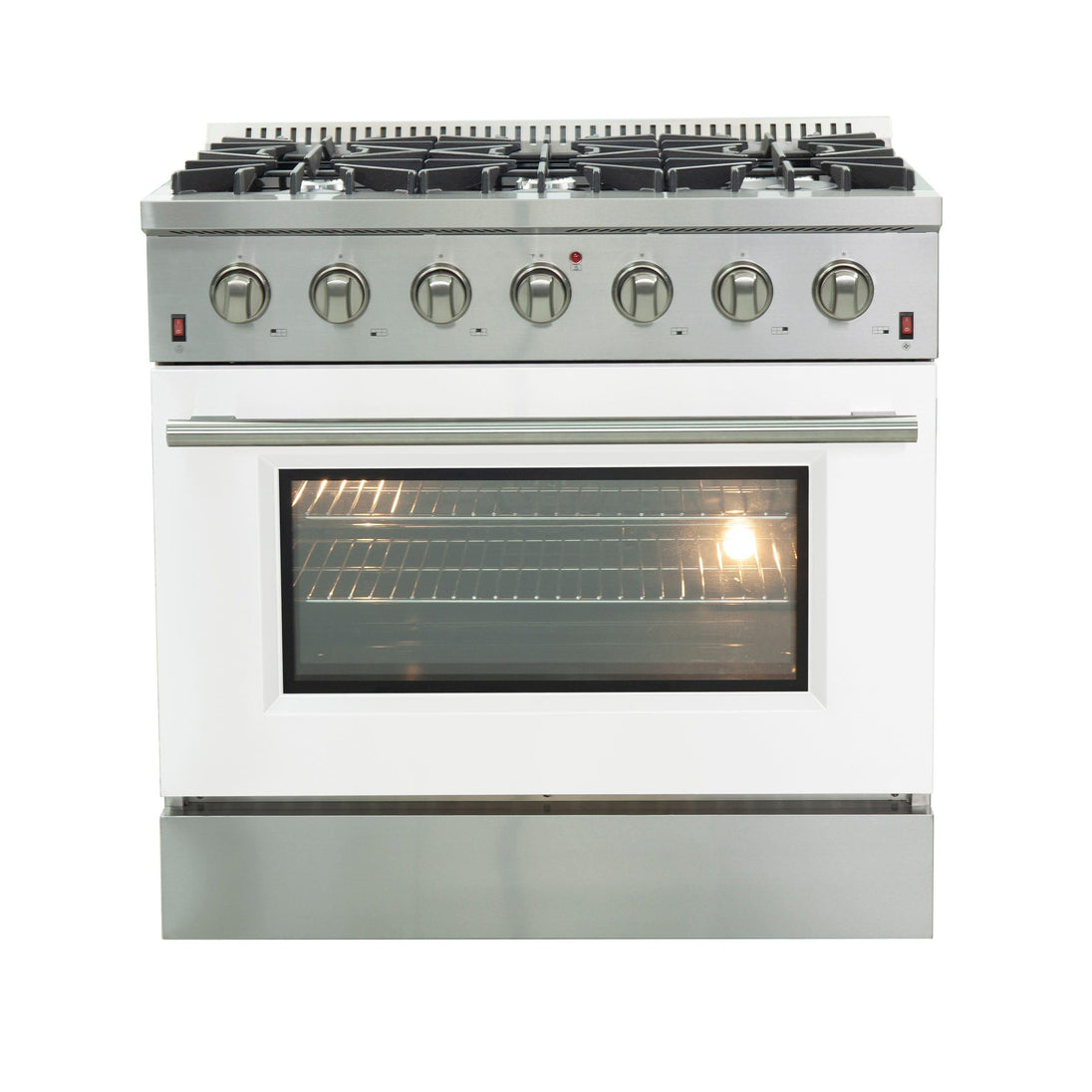 Forno 36 Inch Galiano Professional Freestanding Gas Range in White, FFSGS6244-36WHT - ShopHubDepot