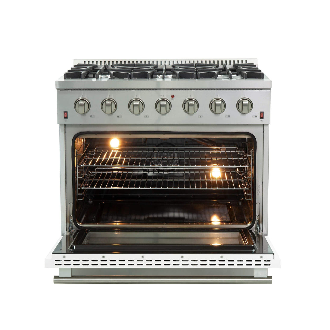 Forno 36 Inch Galiano Professional Freestanding Gas Range in White, FFSGS6244-36WHT - ShopHubDepot