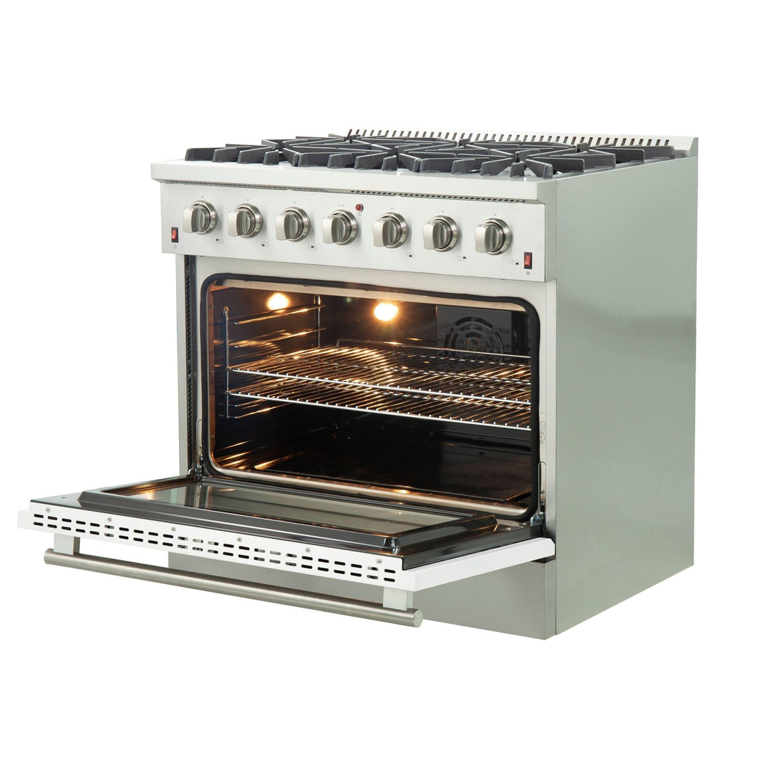 Forno 36 Inch Galiano Professional Freestanding Gas Range in White, FFSGS6244-36WHT - ShopHubDepot