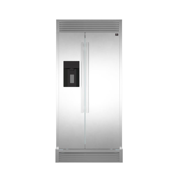 Forno Salerno 40-Inch Built-In Stainless Steel Refrigerator, 20 cu.ft, Decorative Grill, ENERGY STAR Certified, FFRBI1844-40SG - ShopHubDepot