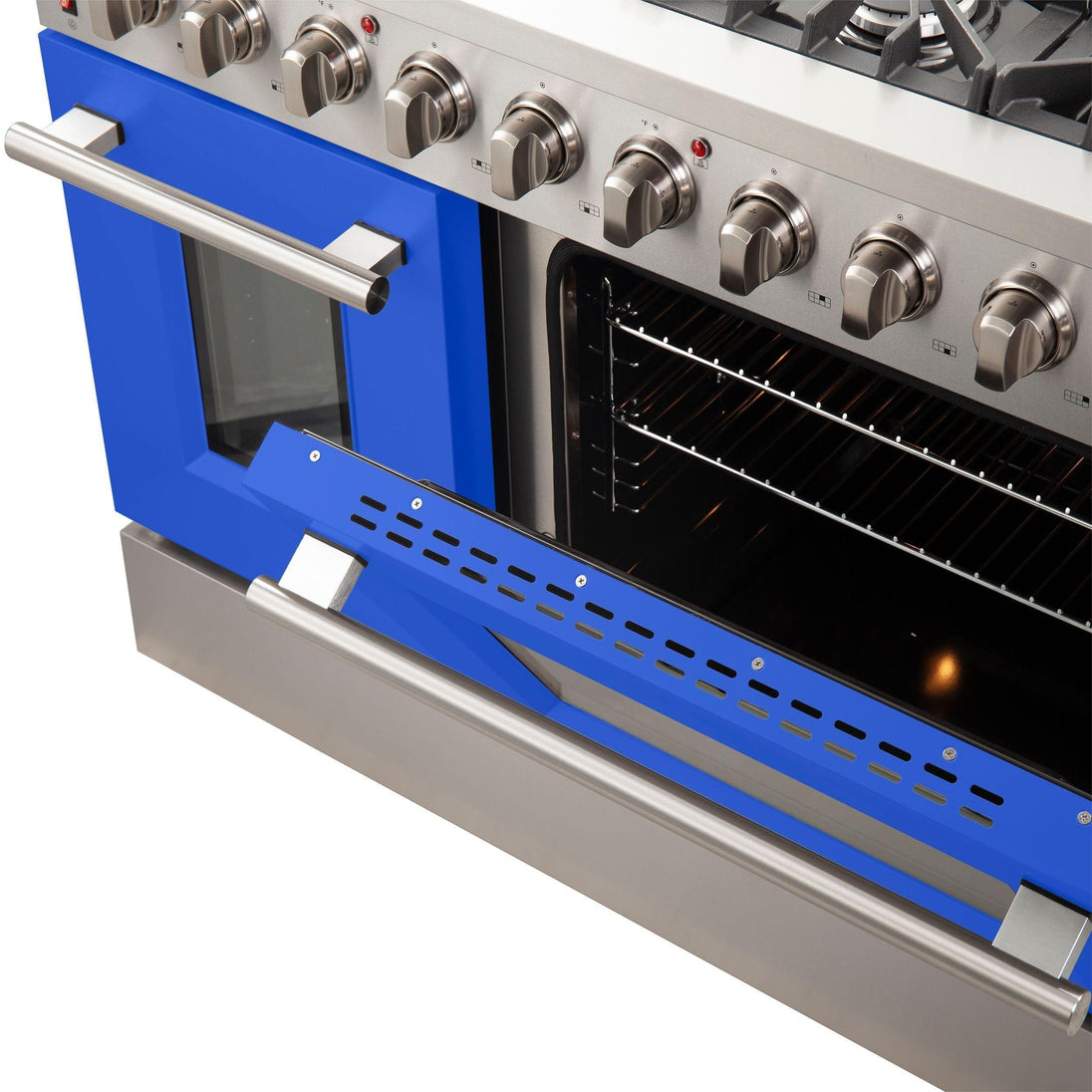 Forno 48 Inch Professional Freestanding Gas Range in Blue, FFSGS6244-48BLU - ShopHubDepot