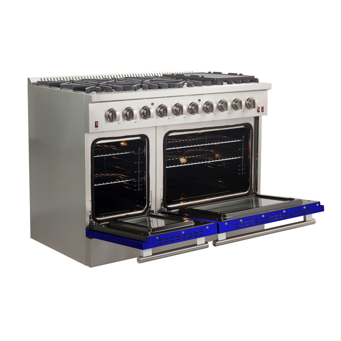 Forno 48 Inch Professional Freestanding Gas Range in Blue, FFSGS6244-48BLU - ShopHubDepot