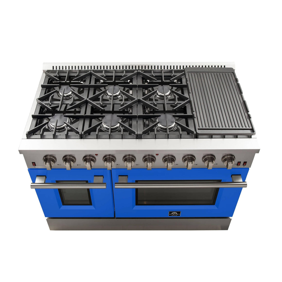 Forno 48 Inch Professional Freestanding Gas Range in Blue, FFSGS6244-48BLU - ShopHubDepot