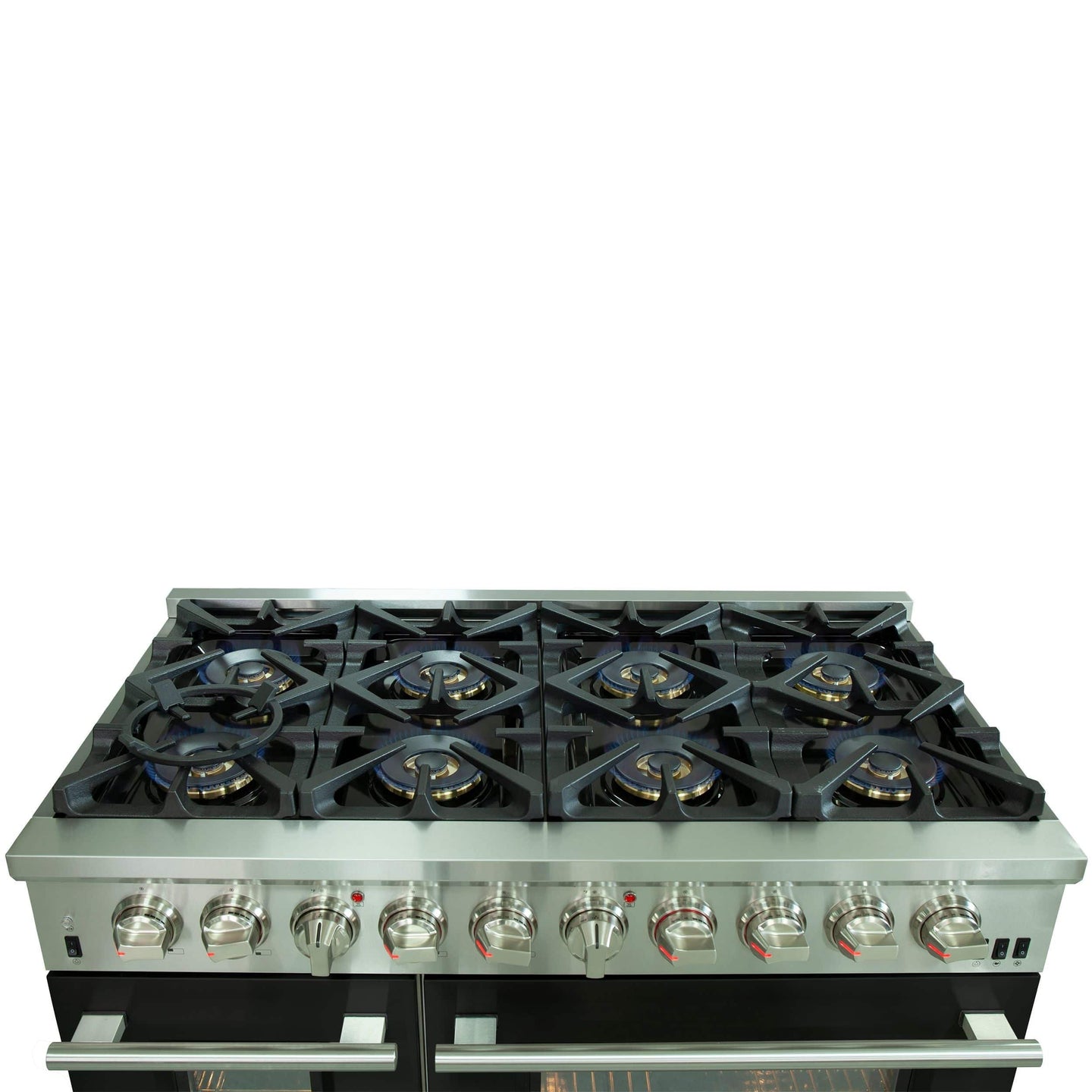 Forno 48 Inch Professional Freestanding Dual Fuel Range in Black, FFSGS6187-48BLK