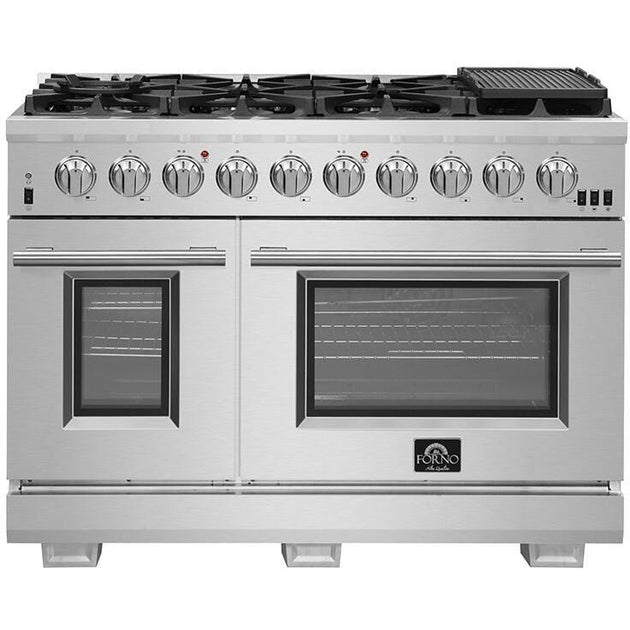 Forno Appliance Package - 48 Inch Pro Gas Range, Refrigerator, Microwave Drawer, Dishwasher, AP-FFSGS6260-48-7 - ShopHubDepot