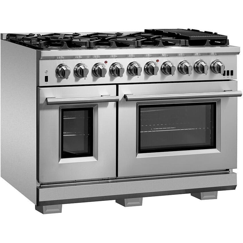 Forno Appliance Package - 48 Inch Pro Gas Range, Refrigerator, Microwave Drawer, Dishwasher, AP-FFSGS6260-48-7 - ShopHubDepot