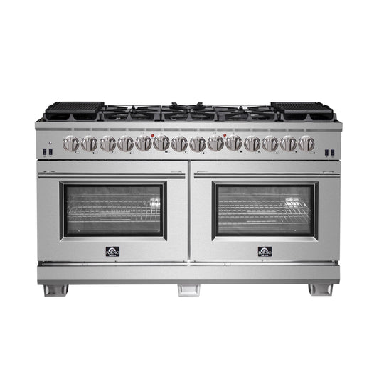 Forno 60 Inch Titanium Pro Series Capriasca Freestanding Dual Fuel Range, FFSGS6187-60 - ShopHubDepot