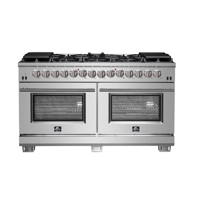 Forno 60 Inch Titanium Pro Series Capriasca Freestanding Dual Fuel Range, FFSGS6187-60 - ShopHubDepot