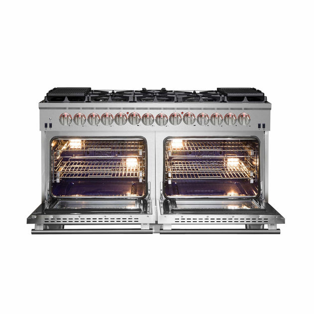 Forno 60 Inch Titanium Pro Series Capriasca Freestanding Dual Fuel Range, FFSGS6187-60 - ShopHubDepot