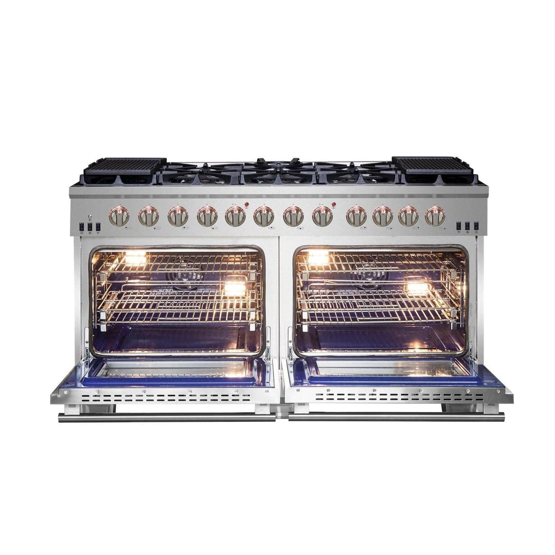 Forno 60 Inch Titanium Pro Series Capriasca Freestanding Gas Range, FFSGS6260-60 - ShopHubDepot