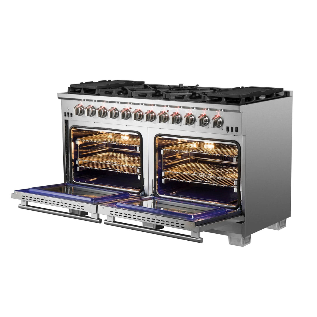 Forno 60 Inch Titanium Pro Series Capriasca Freestanding Gas Range, FFSGS6260-60 - ShopHubDepot