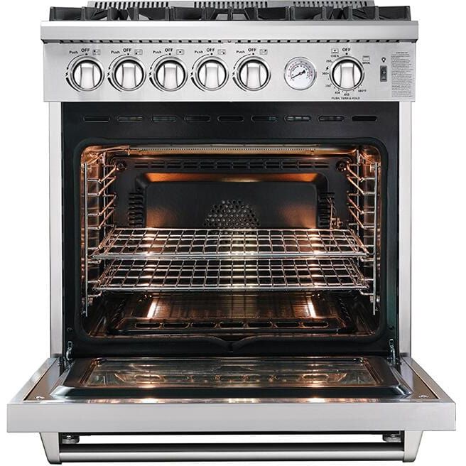 Forno Appliance Package - 30 Inch Gas Range, Wall Mount Range Hood, Dishwasher, AP-FFSGS6275-30-W-2