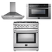 Forno Appliance Package - 30 Inch Gas Range, Wall Mount Range Hood, Microwave Drawer, AP-FFSGS6275-30-W-3