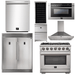 Forno Appliance Package - 36 Inch Pro Gas Range, Range Hood, Refrigerator, Microwave Drawer, Dishwasher, Wine Cooler, AP-FFSGS6260-36-W-9 - ShopHubDepot