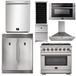 Forno Appliance Package - 36 Inch Pro Gas Range, Range Hood, Refrigerator, Microwave Drawer, Dishwasher, Wine Cooler, AP-FFSGS6260-36-W-9 - ShopHubDepot