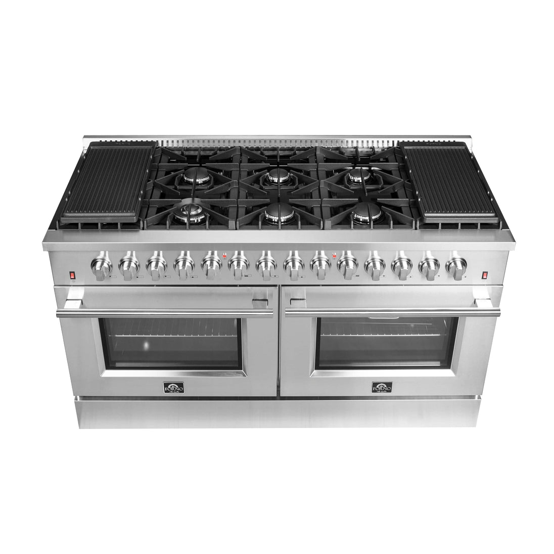 Forno Galiano 60 In. 8.64 cu. ft. Professional Freestanding Dual Fuel Range in Stainless Steel, FFSGS6156-60