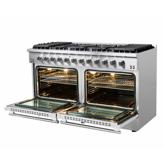 Forno Galiano 60 In. 8.64 cu. ft. Professional Freestanding Gas Range in Stainless Steel, FFSGS6244-60 - ShopHubDepot