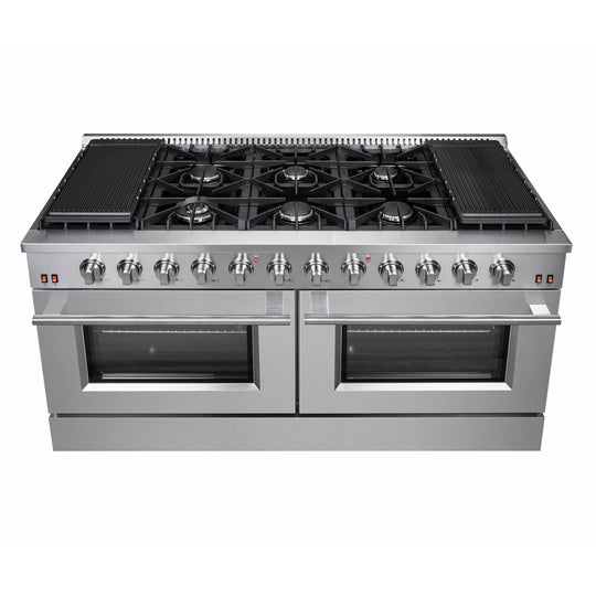 Forno Galiano 60 In. 8.64 cu. ft. Professional Freestanding Gas Range in Stainless Steel, FFSGS6244-60 - ShopHubDepot