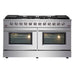 Forno Galiano 60 In. 8.64 cu. ft. Professional Freestanding Gas Range in Stainless Steel, FFSGS6244-60