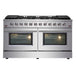 Forno Galiano 60 In. 8.64 cu. ft. Professional Freestanding Gas Range in Stainless Steel, FFSGS6244-60