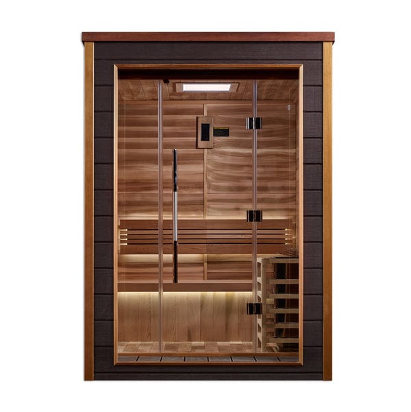 Golden Designs Narvik 2 Person Outdoor-Indoor Traditional Sauna - Canadian Red Cedar Interior - GDI-8202-01