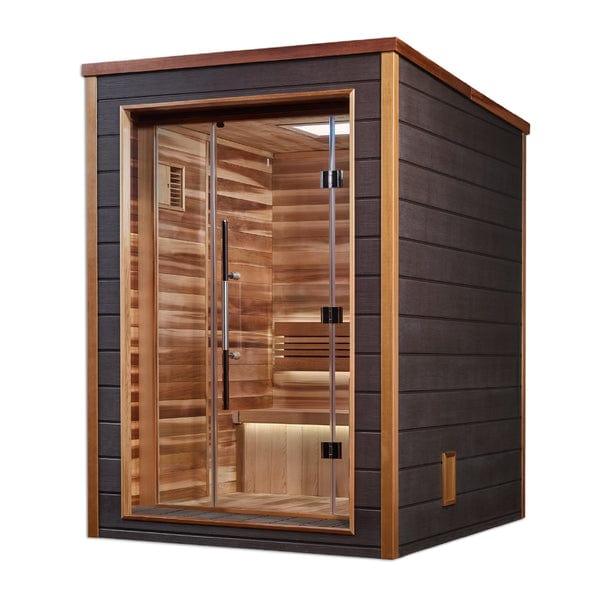 Golden Designs Narvik 2 Person Outdoor-Indoor Traditional Sauna - Canadian Red Cedar Interior - GDI-8202-01 - ShopHubDepot