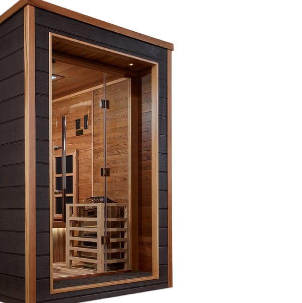 Golden Designs Karlstad 6 Person Outdoor-Indoor PureTech™ Hybrid Full Spectrum Sauna - Canadian Red Cedar Interior - GDI-8226-01 - ShopHubDepot