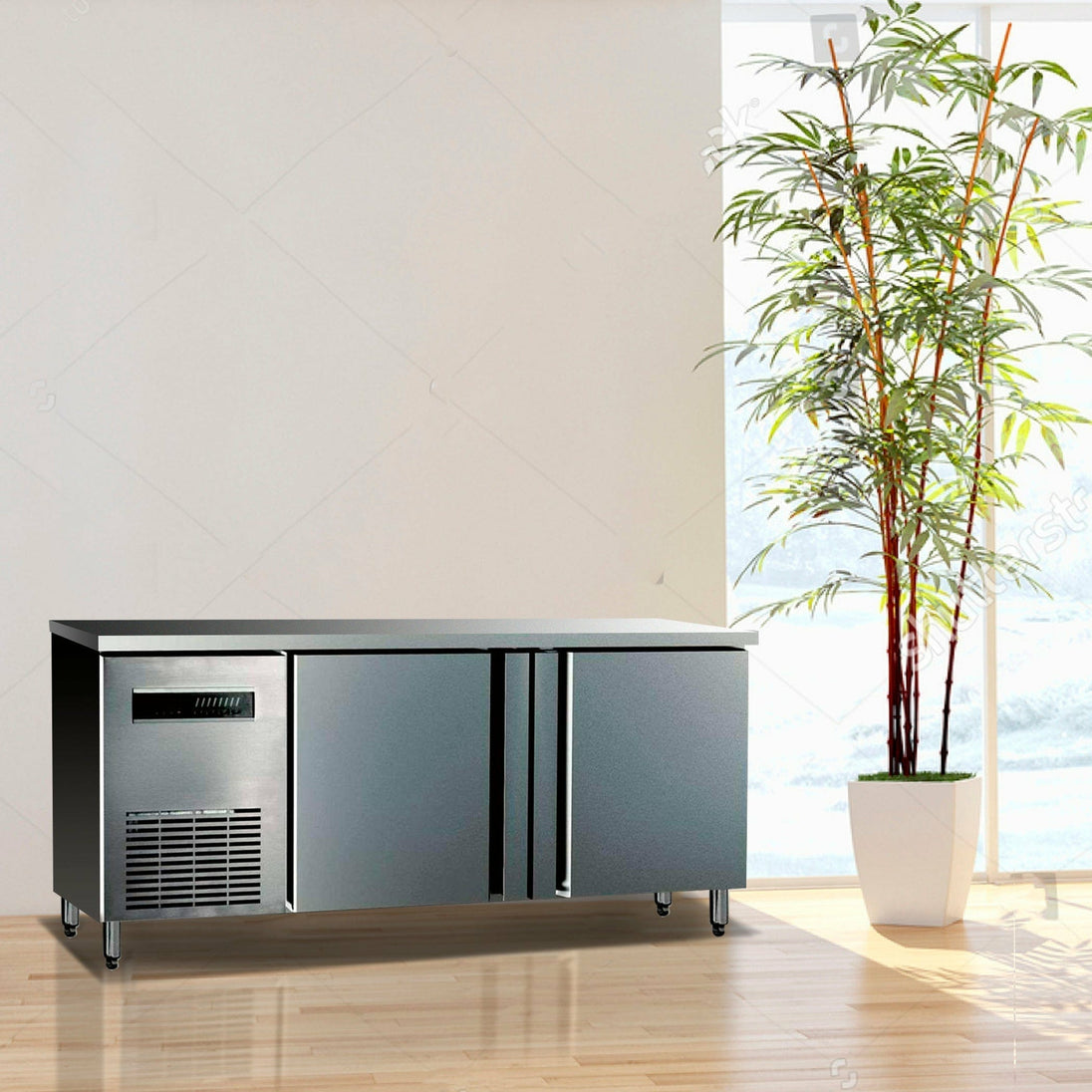 Kings Bottle 59" Two Stainless Steel Door Back Bar Cooler-On Sale - KBU380SD - ShopHubDepot