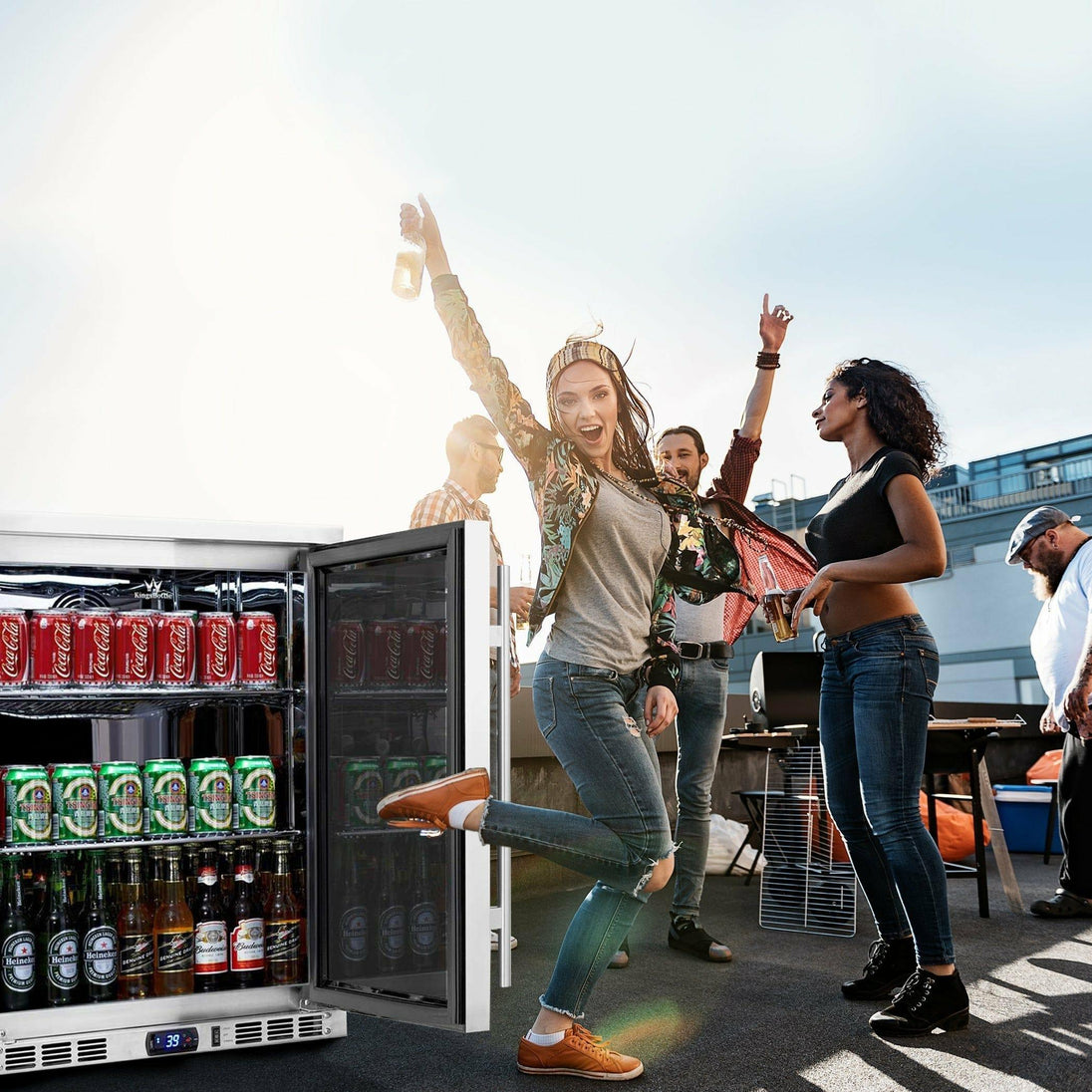 Kings Bottle 24'' Outdoor Beer Fridge Cooler Stainless Steel - KBU55ASD - ShopHubDepot