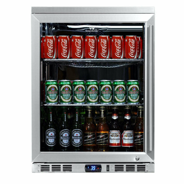 Kings Bottle 24 Inch Under Counter Beer Cooler Drinks Stainless Steel KBU55M - ShopHubDepot