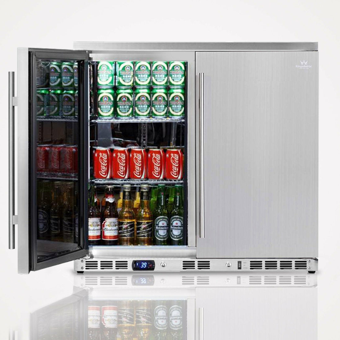 Kings Bottle 36" Outdoor Beverage Refrigerator 2 Door For Home - KBU56ASD - ShopHubDepot