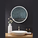 Ancerre Cirque Round LED Lighted Bathroom Vanity Black Framed Mirror - LEDM-CIRQUE-24 - ShopHubDepot