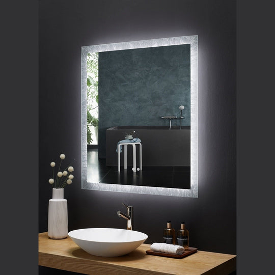 Ancerre Frysta LED Frameless Rectangular Mirror Lighted Bathroom Vanity with Dimmer and Defogger - LEDM-FRYSTA-24 - ShopHubDepot