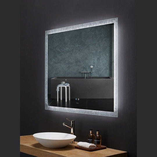 Ancerre Frysta LED Frameless Rectangular Mirror Lighted Bathroom Vanity with Dimmer and Defogger - LEDM-FRYSTA-24 - ShopHubDepot