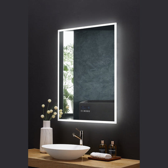 Ancerre Immersion LED Lighted Bathroom Vanity Mirror with Bluetooth, Defogger, and Digital Display - LEDM-IMMERSION-24 - ShopHubDepot