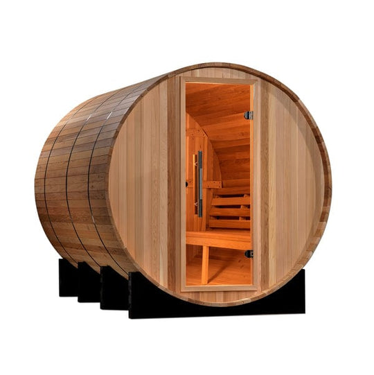 Golden Designs "Marstrand" 6 Person Barrel Traditional Steam Sauna - Canadian Red Cedar - GDI-SJ-2006-CED - ShopHubDepot