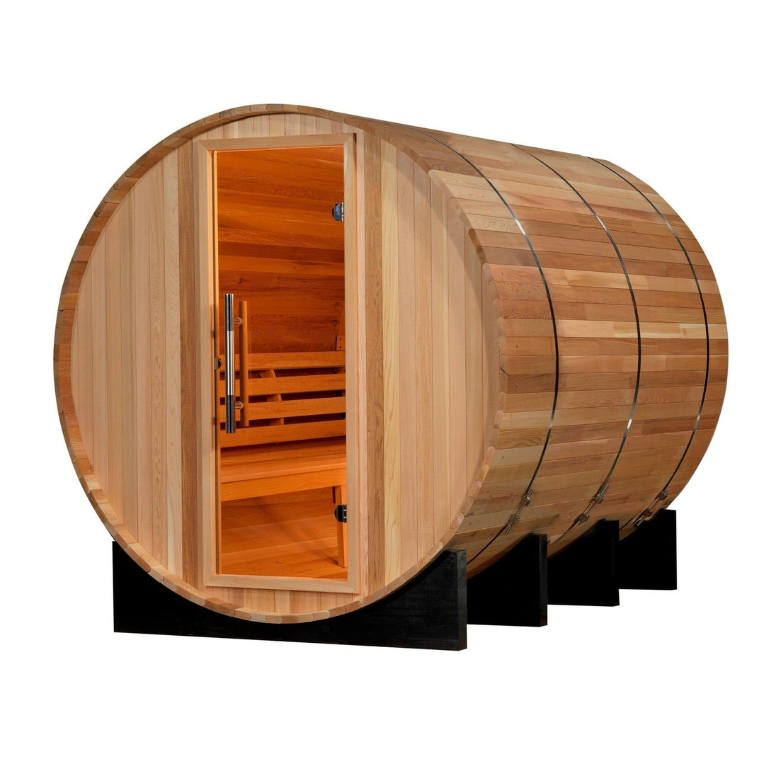 Golden Designs "Marstrand" 6 Person Barrel Traditional Steam Sauna - Canadian Red Cedar - GDI-SJ-2006-CED - ShopHubDepot