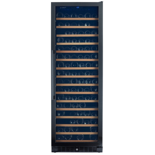 166 Bottle Black Stainless Wine Refrigerator, Single Zone - Backyard Provider