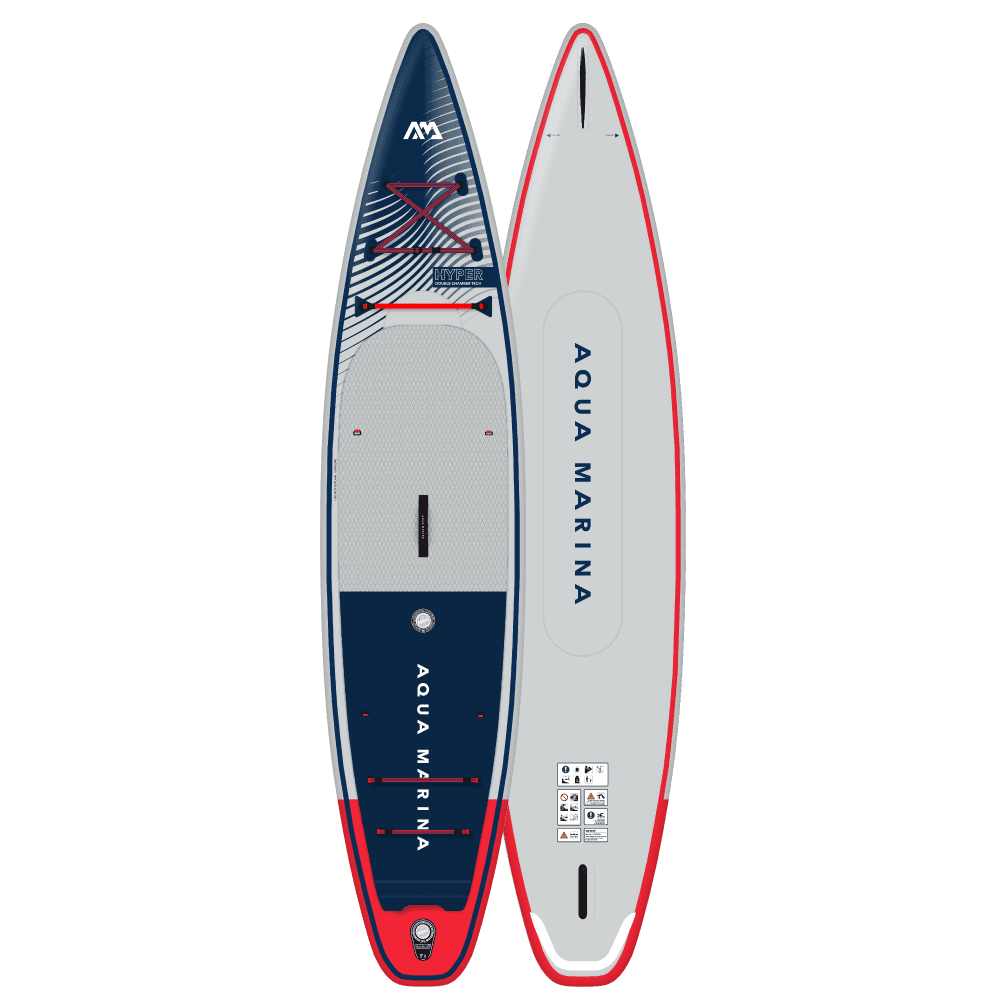 Aqua Marina 12′ 6″ Hyper (Navy) - Touring iSUP, 3.81m/15cm, with coil leash - ShopHubDepot